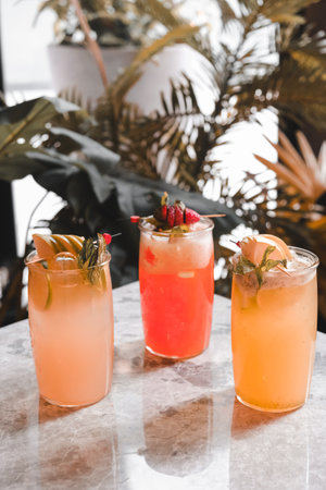 Fun and fruity cocktails for summer celebrationsの写真素材