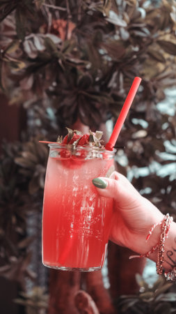 Cocktails with vibrant colors and bold flavorsの写真素材