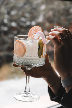 Freshly mixed cocktailsの写真素材