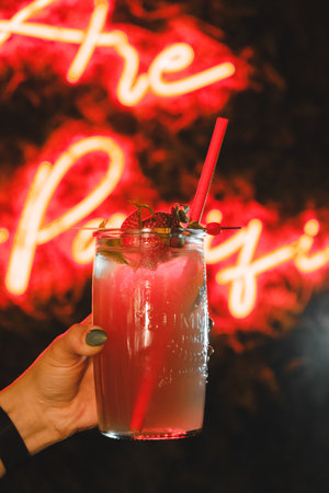 Cocktails with vibrant colors and bold flavorsの写真素材