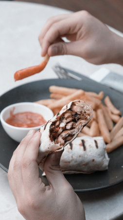 Delicious and grilled wrap sandwich