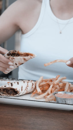 Delicious and grilled wrap sandwich