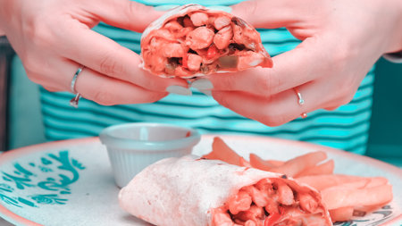 Delicious and grilled wrap sandwich
