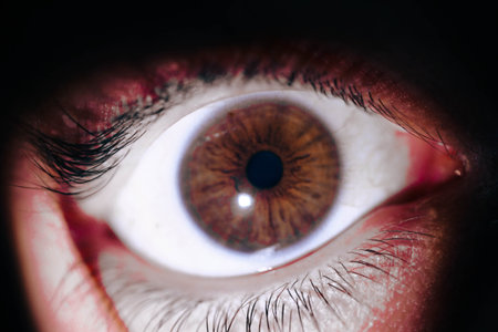 Beautiful macro closeup shot of a human's deep eyes