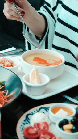 Delicious Soup, Vegetable Soup, Bowlの写真素材