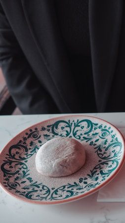 Chocolate inside thin baked dough.の写真素材