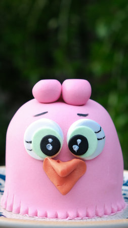 Close-up of a Beautiful Birthday Cake Decorationの写真素材