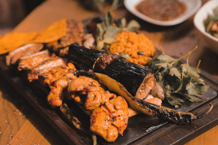 Authentic kebab dish from Turkish cuisineの写真素材