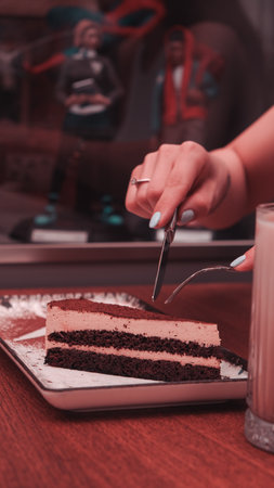 Festive Celebration Cake with Candlesの写真素材