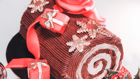 Close-up of a Beautiful Birthday Cake Decoration