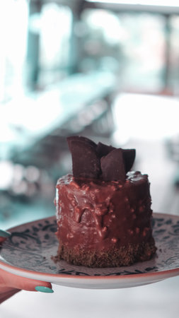 Close-up of a Beautiful Birthday Cake Decorationの写真素材