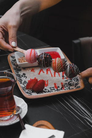 Homemade Cream Cake in Natural Lightの写真素材