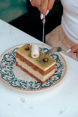 Close-up of a Beautiful Birthday Cake Decoration