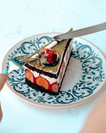 Delicious Birthday Cake with Colorful Sprinklesの写真素材