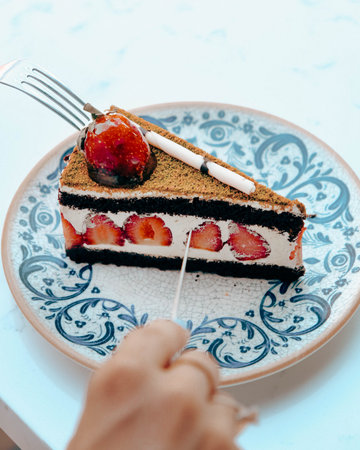 Elegant Layered Cake on a Rustic Wooden Table