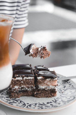 Elegant Layered Cake on a Rustic Wooden Table