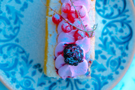 Layered Cake Slice on a Fancy Plate