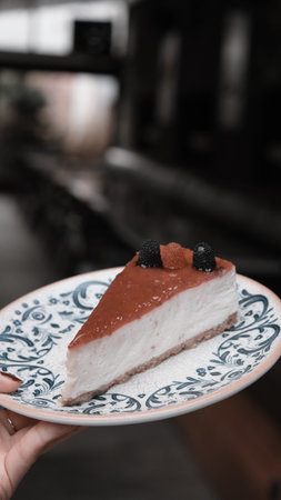 Homemade Cream Cake in Natural Lightの写真素材