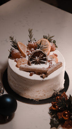 Creative Pastry Art: Birthday Cake with Modern Designの写真素材