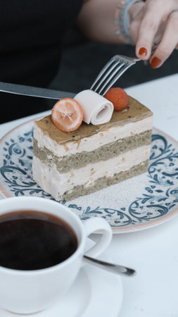 Homemade Cream Cake in Natural Light
