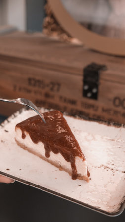 Rich and Indulgent Coffee Cake with a Streusel Toppingの写真素材