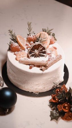 Close-up of a Beautiful Birthday Cake Decoration