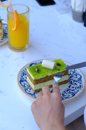 Homemade Cream Cake in Natural Light