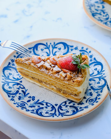 Creative Pastry Art: Birthday Cake with Modern Designの写真素材