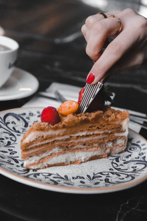 Delicious Birthday Cake with Colorful Sprinklesの写真素材