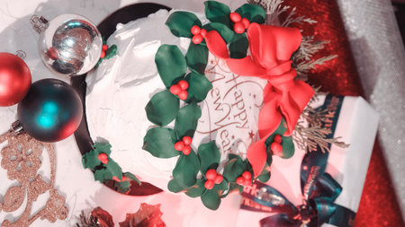 Festive Celebration Cake with Candles