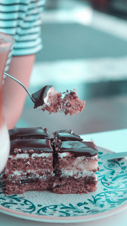 Elegant Layered Cake on a Rustic Wooden Table