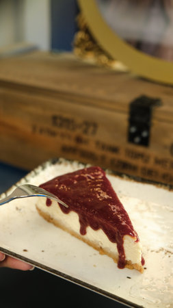 Layered Cake Slice on a Fancy Plate