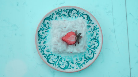 Traditional Ramadan Dessert Gullac on the tableの写真素材