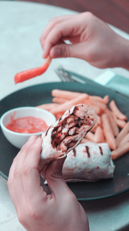 Delicious and grilled wrap sandwich
