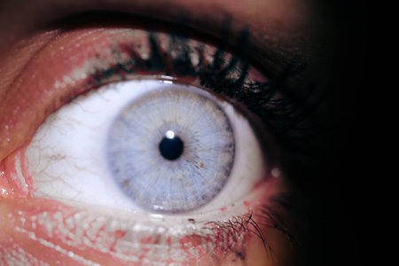 Beautiful macro closeup shot of a human's deep eyesの写真素材