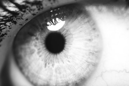 Beautiful macro closeup shot of a human's deep eyesの写真素材