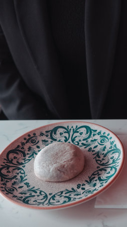 Chocolate inside thin baked dough.の写真素材