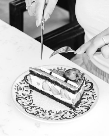 Homemade Cream Cake in Natural Lightの写真素材