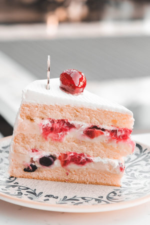 Layered Cake Slice on a Fancy Plate