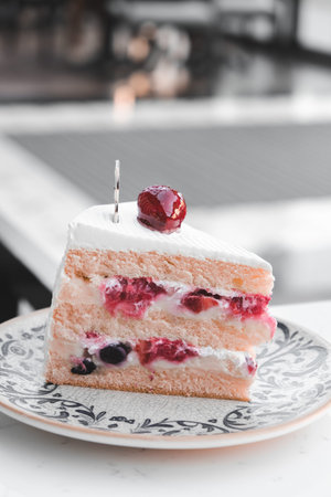 Homemade Cream Cake in Natural Light