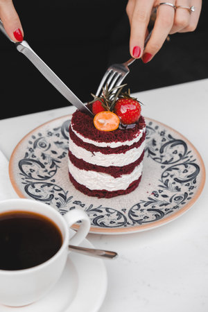 Homemade Cream Cake in Natural Light