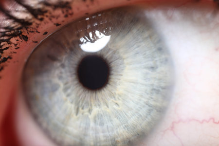 Beautiful macro closeup shot of a human's deep eyesの写真素材