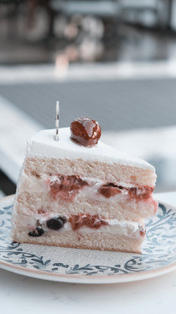 Festive Celebration Cake with Candlesの写真素材