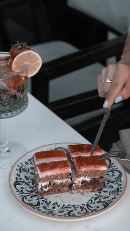 Rich and Indulgent Coffee Cake with a Streusel Toppingの写真素材