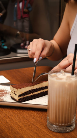 Elegant Layered Cake on a Rustic Wooden Table