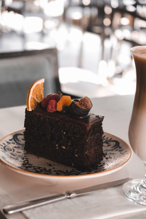 Festive Celebration Cake with Candlesの写真素材