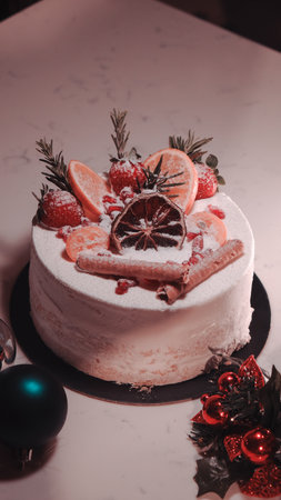 Creative Pastry Art: Birthday Cake with Modern Designの写真素材