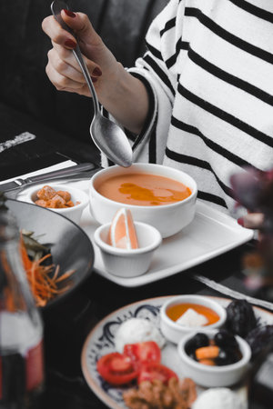 Delicious Soup, Vegetable Soup, Bowlの写真素材