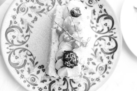 Elegant Layered Cake on a Rustic Wooden Table