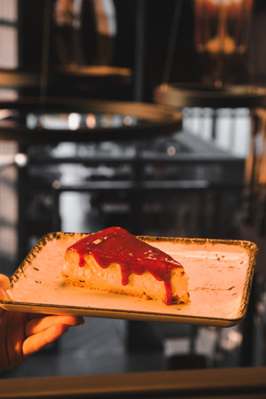 Homemade Cream Cake in Natural Lightの写真素材